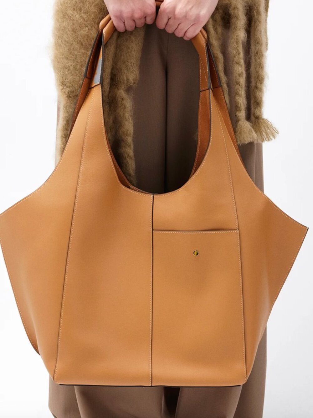 RSVP Paris Medium Parachute Bag tan / cognac / dulce smooth leather